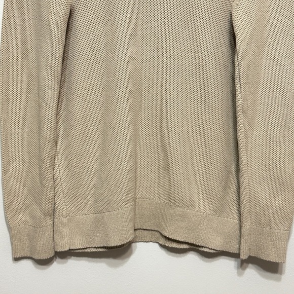 Banana Republic Honeycomb Crew Neck Sweater Mens M Tan Slim Fit Midweight Cotton - Picture 3 of 11
